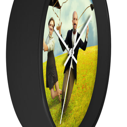 "A Kite Day in the Meadow" - The Alien Wall Clock