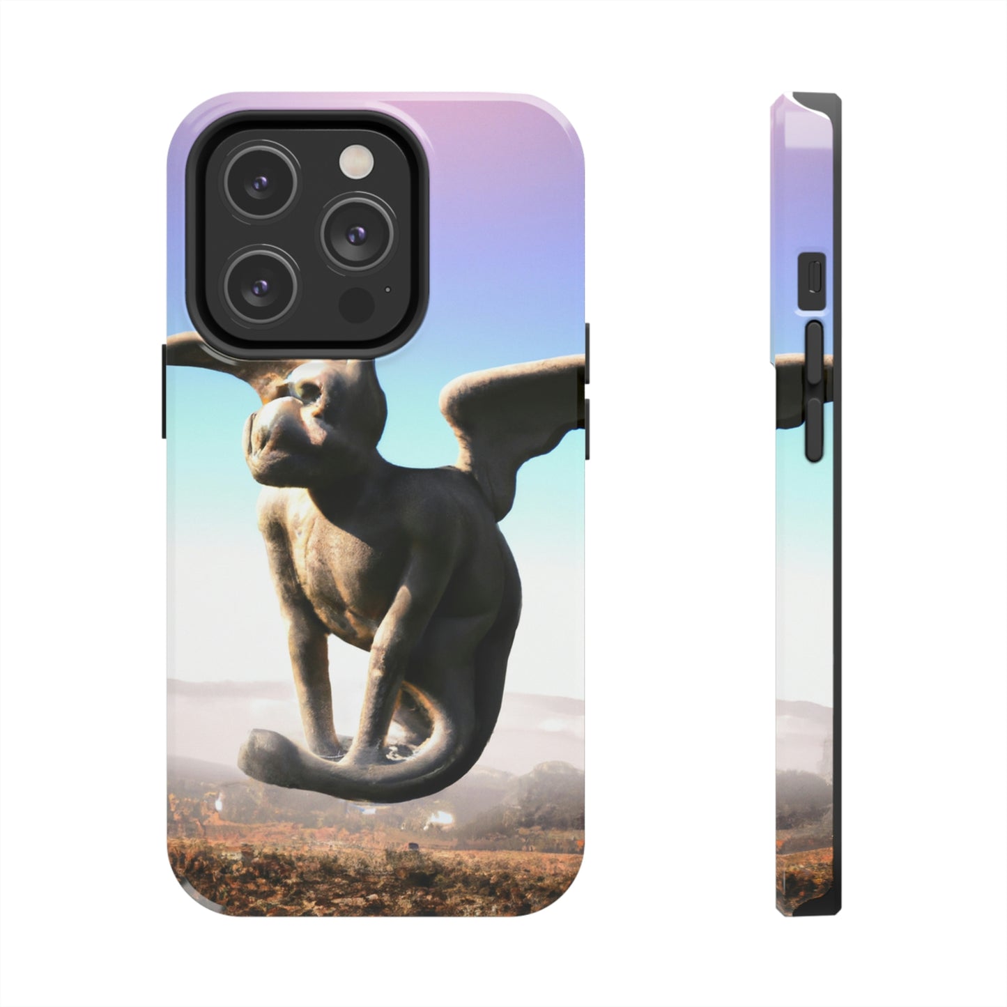 "Alone on the Hilltop: The Tale of a Solitary Gargoyle" - The Alien Tough Phone Cases