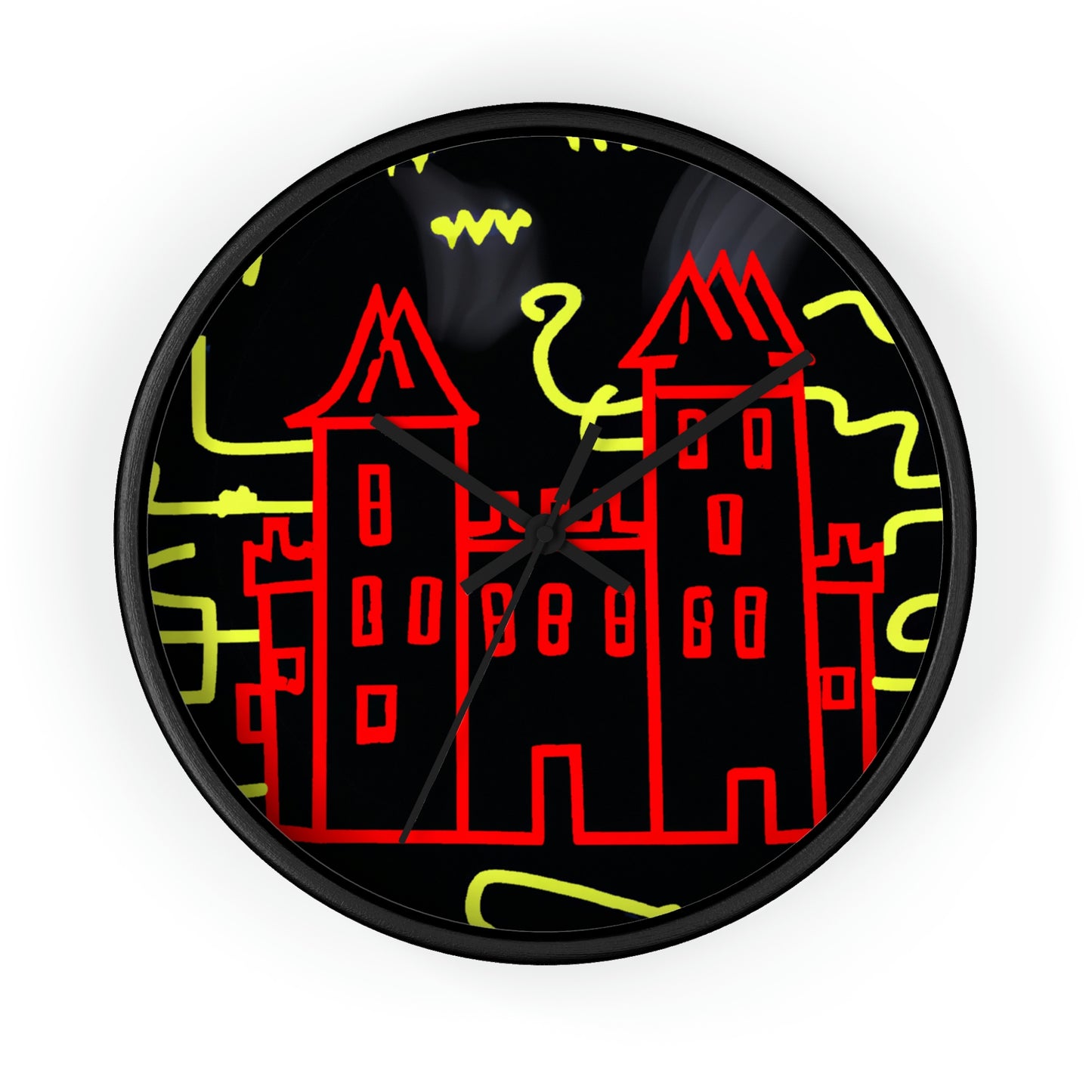 "A Haunted Shadow: The Dark Secrets of the Old Castle on a Gloomy Night" - The Alien Wall Clock