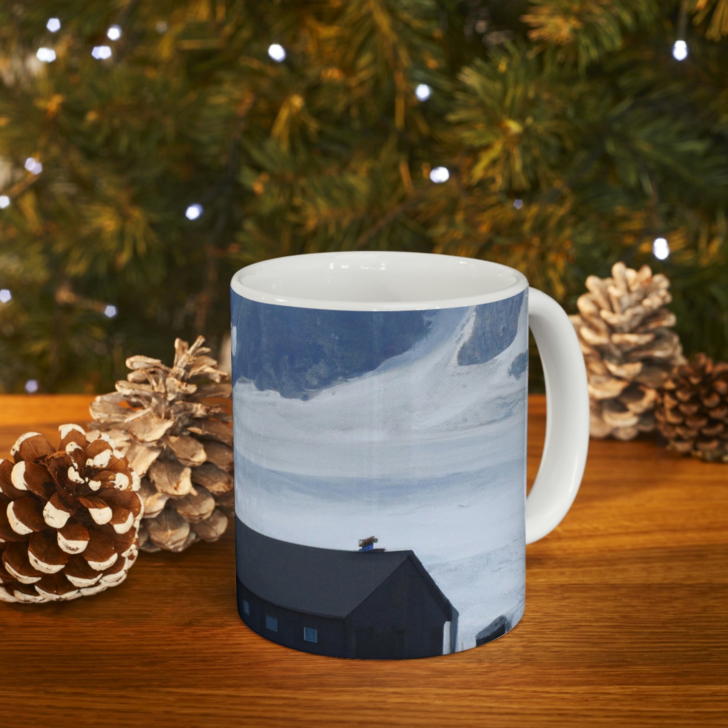 "Frozen Fears: A Haunted Glacier House" - The Alien Ceramic Mug 11 oz