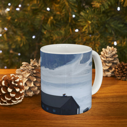 "Frozen Fears: A Haunted Glacier House" - The Alien Ceramic Mug 11 oz