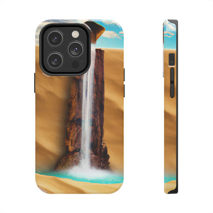 "Einsamer Wasserfall in einer trostlosen Wüste" - Die Alien Tough Phone Cases