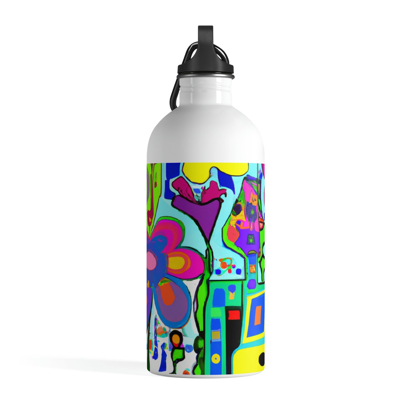 "A Mystical Garden of Rainbow Petals" - The Alien Stainless Steel Water Bottle