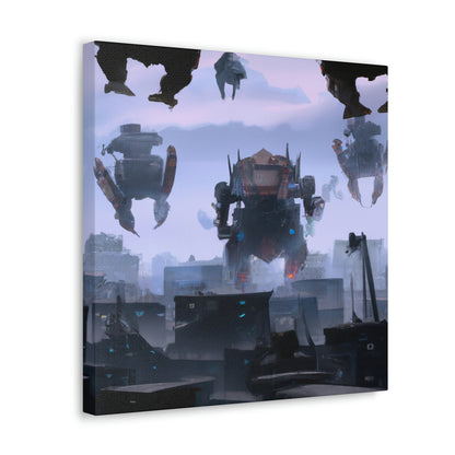 "Mech Mayhem: The Giant Robot City Showdown" - The Alien Canva