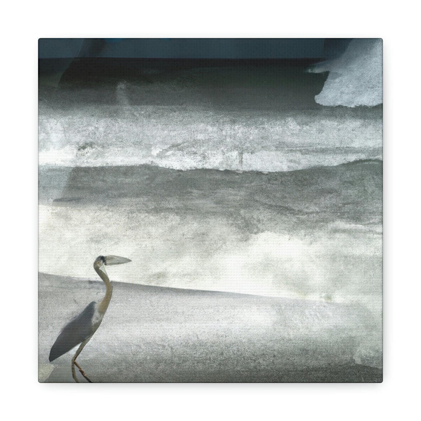 "A Sea of Turmoil: A Heron's Restlessness". - The Alien Canva