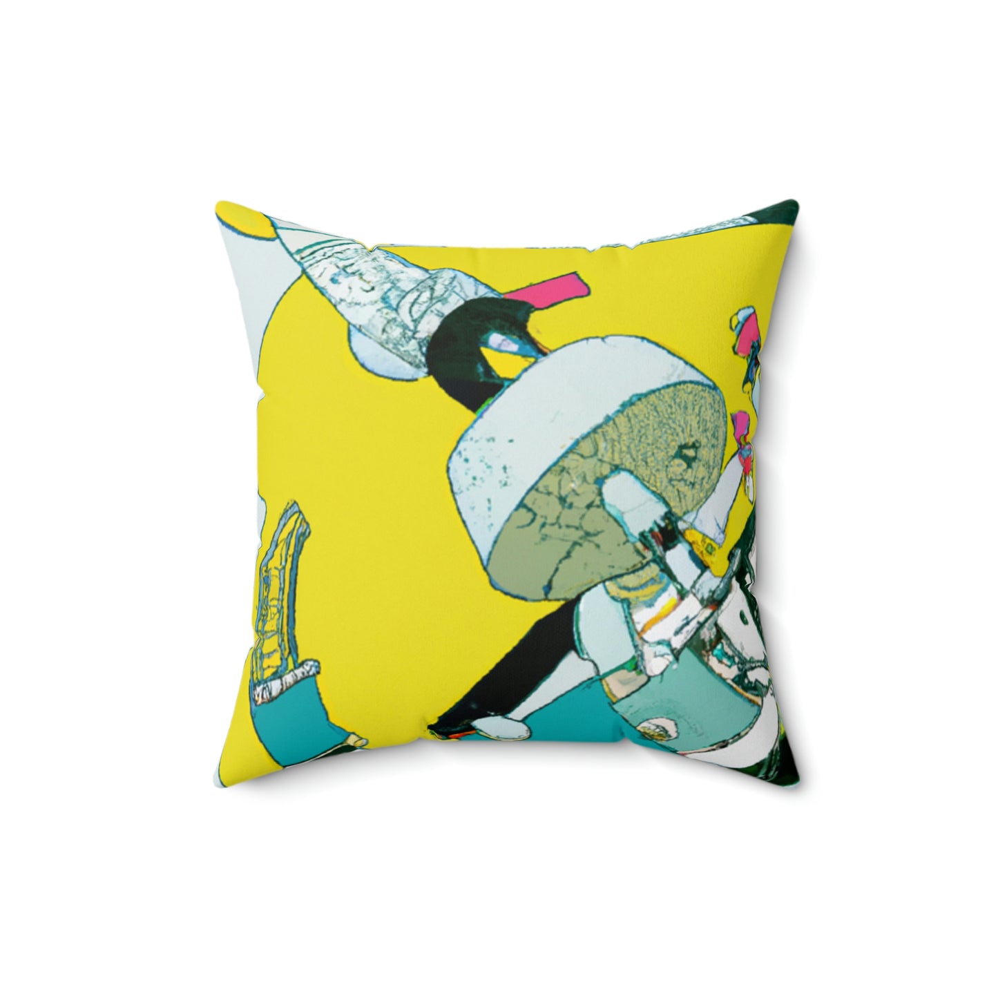 Robotic Rebellion: A Battle for Power. - The Alien Square Pillow