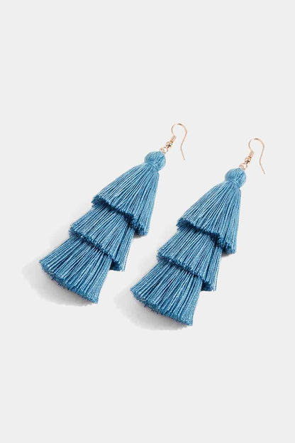 Triple-Layer Tassel Dangle Earrings