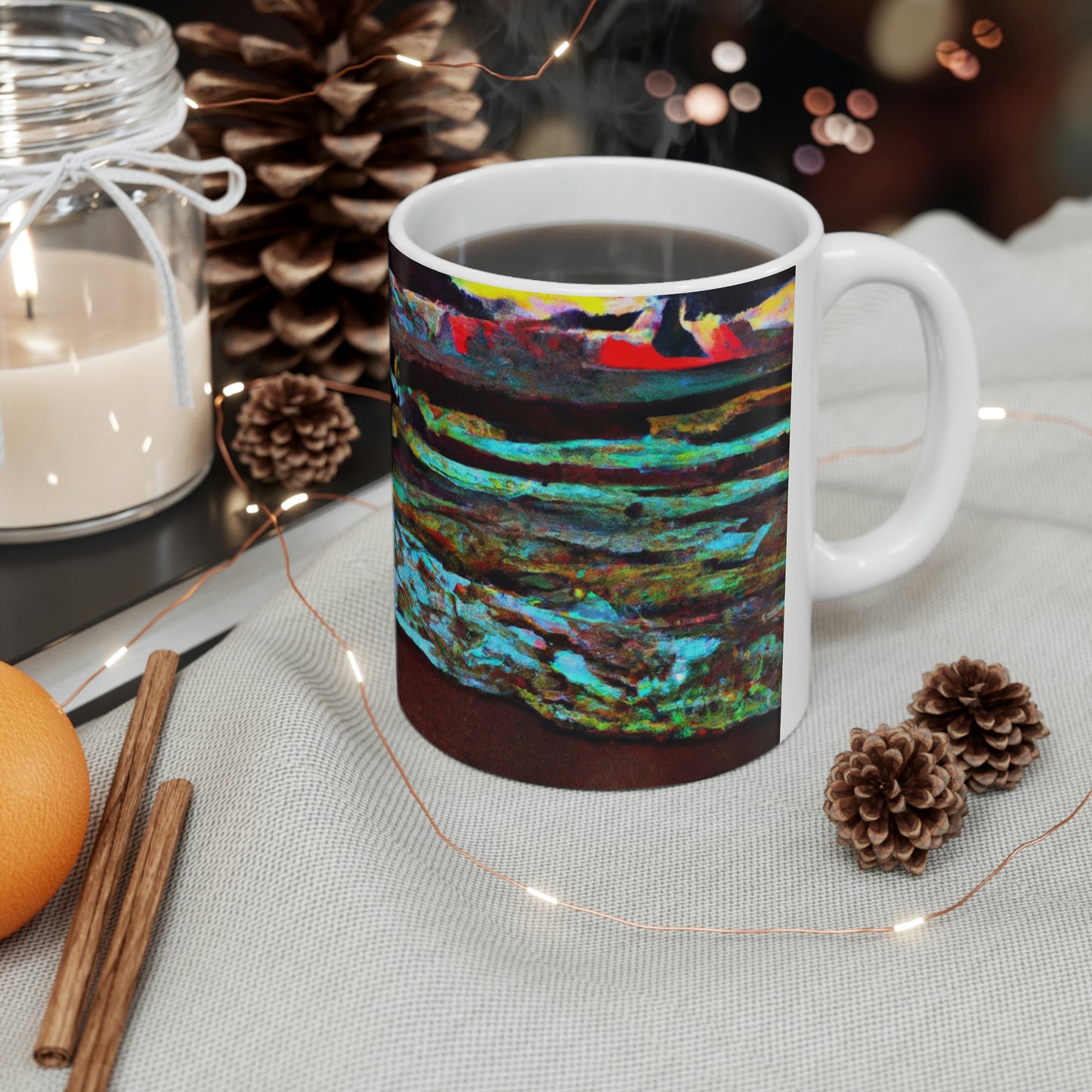 "Dusk at Sea: A Tempestuous Gathering" - The Alien Taza de cerámica 11 oz