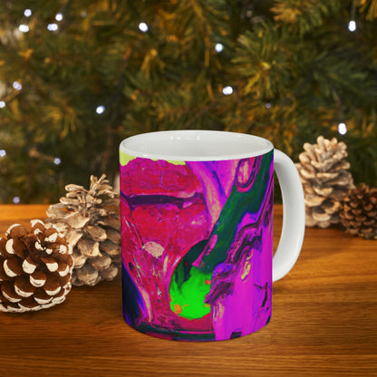 Locura mística: colores locos en la catedral olvidada - Taza de cerámica The Alien 11 oz