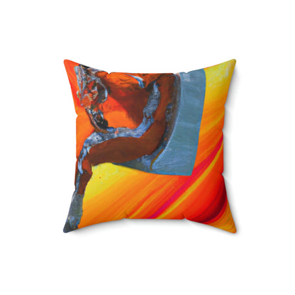 "Journeying in the Burning Orange Galaxy" - The Alien Square Pillow