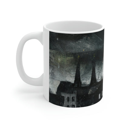 "Luminous Nocturne: A City Lit By Moonlight" - The Alien Ceramic Mug 11 oz