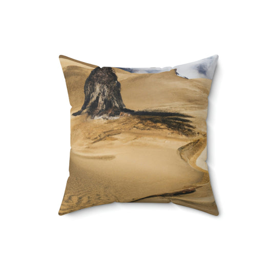 The Mirage of the Desert Sands - The Alien Square Pillow