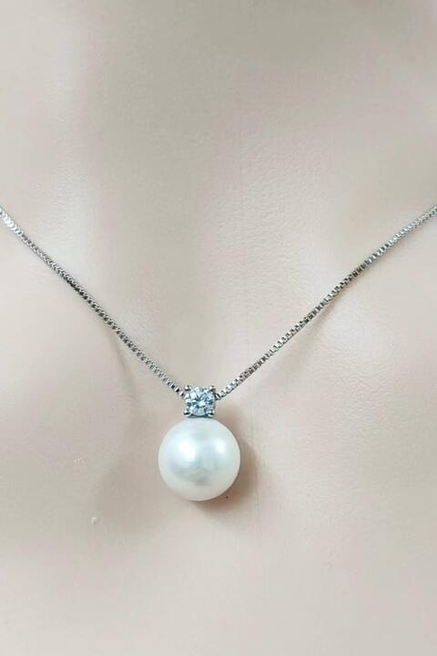 Collar de plata de ley 925 con perlas de agua dulce