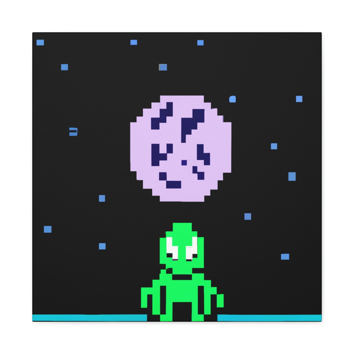 "Lonely Witness of the Night Sky" - The Alien Canva Pixel Art