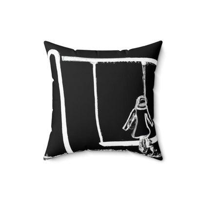 "The Moonlit Swing: A Dream-Like Moment in a Meadow" - The Alien Square Pillow