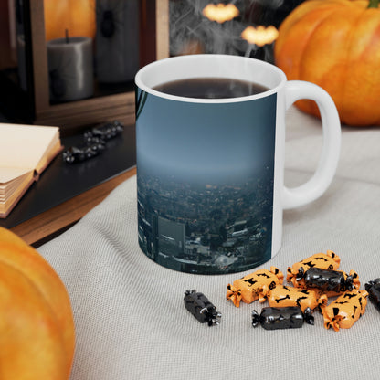 "A Distant Spark: An Alien's Search for Sanctuary in the City." - The Alien Ceramic Mug 11 oz