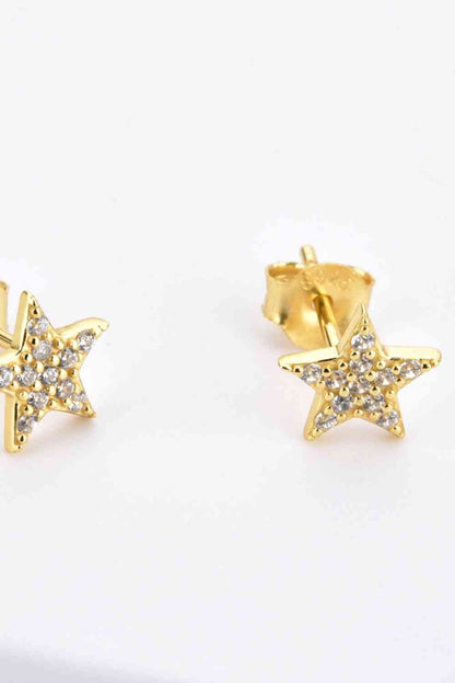 Pendientes con forma de estrella y decoración de circonitas