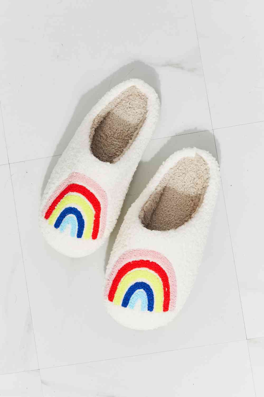 MMShoes Regenbogen-Plüsch-Slipper