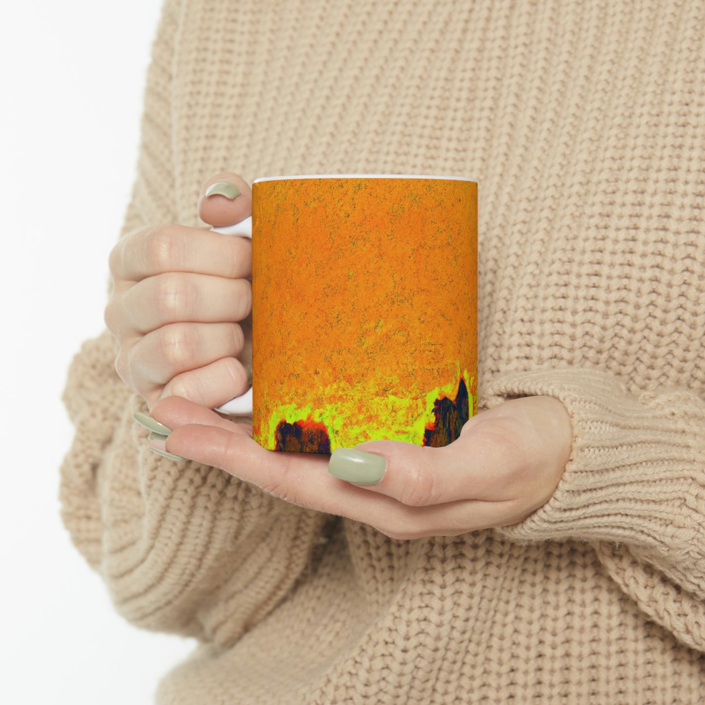 "Illuminated by the Setting Sun: Enthüllung einer verborgenen Stadt" - The Alien Ceramic Mug 11 oz