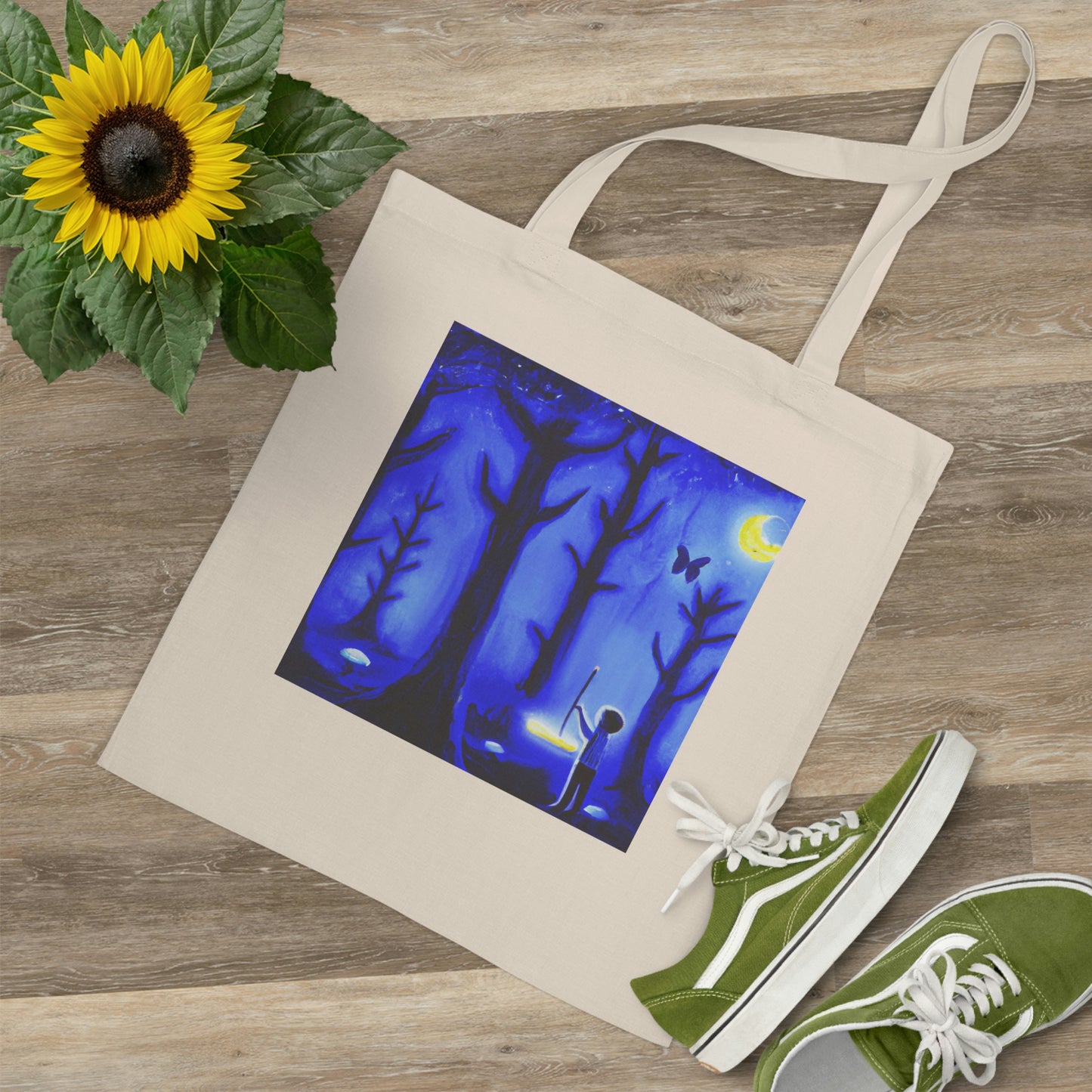 Bolsa de tela "Un viaje por el bosque iluminado por la luna" - El alienígena