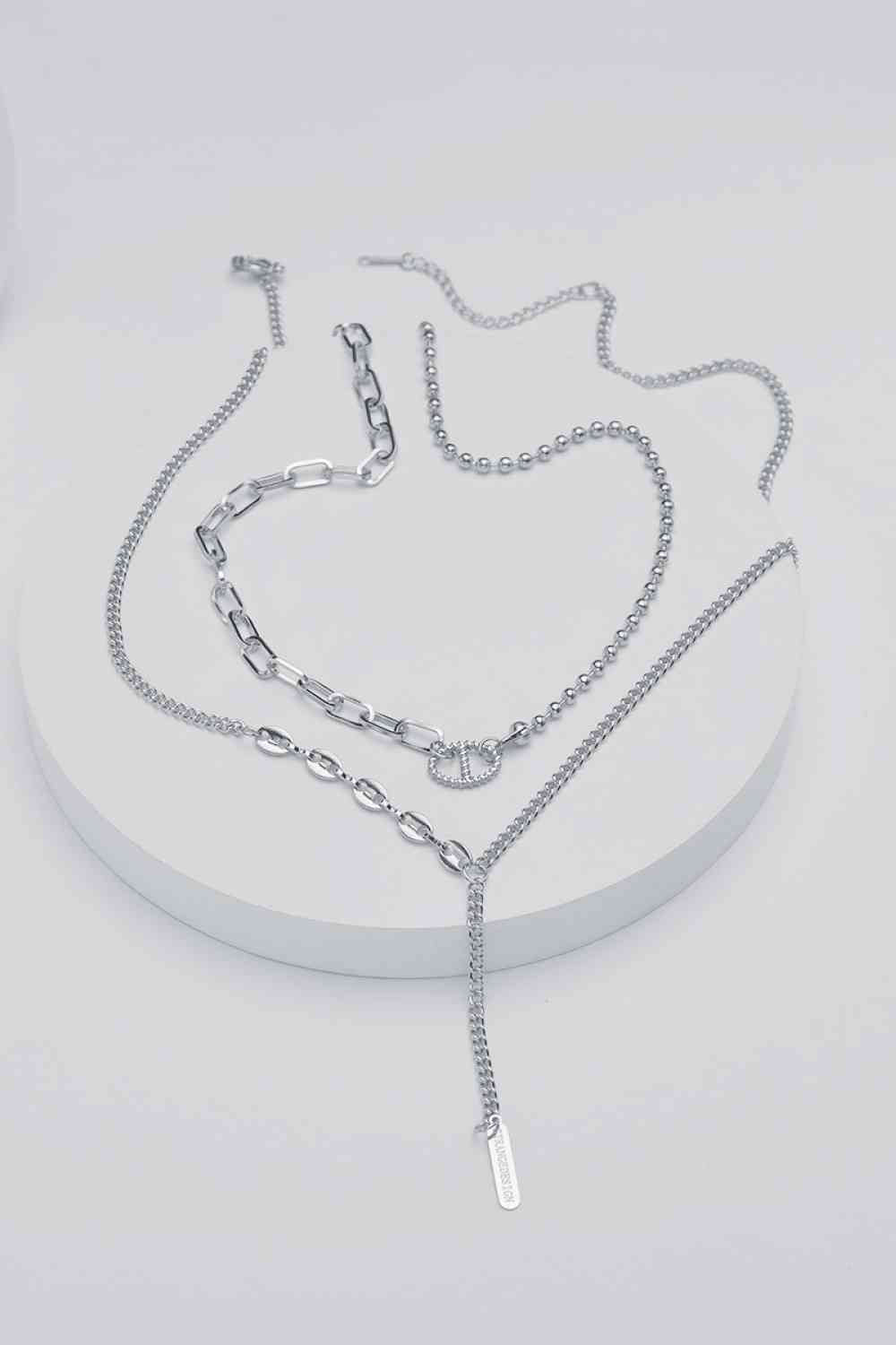 Zweiteiliges Halsketten-Set aus Edelstahl