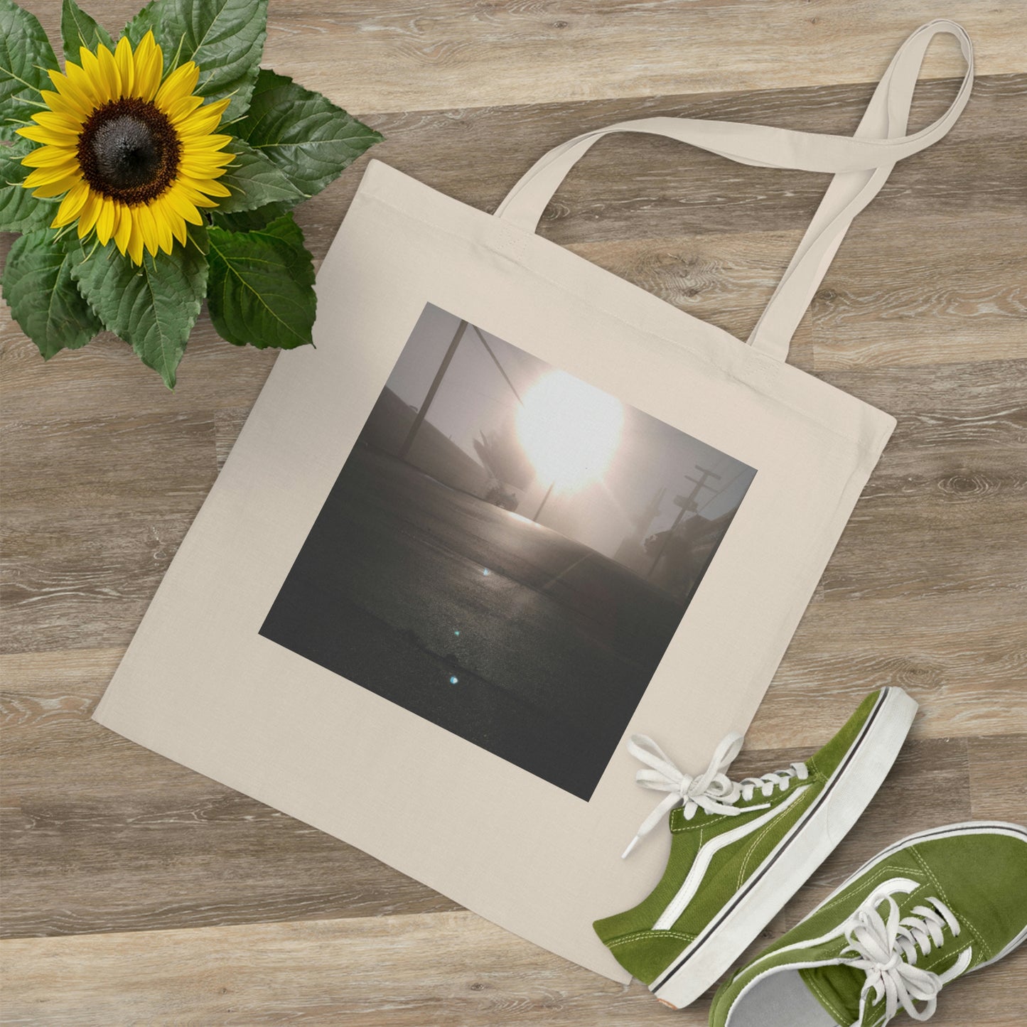 "A Gleaming Dawn in a Misty City". - The Alien Tote Bag