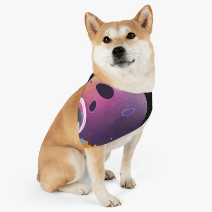 "Exploring the Unknown: The Adventures of a Space Captain and the Mysterious Planet" - The Alien Pet Bandana Collar