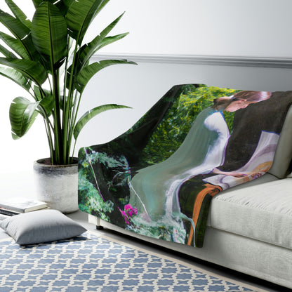 "Enchantment in Oil: A Young Artist's Vision of a Magical Forest" - The Alien Sherpa Fleece Blanket