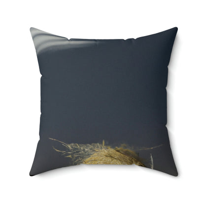 "Midnight in the Desert Tumbleweed" - The Alien Square Pillow