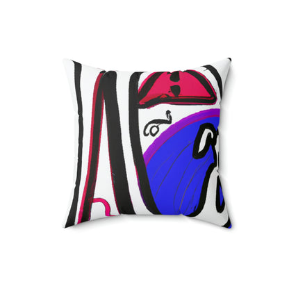 "Alone in the Park: Pondering Life's Challenges" - The Alien Square Pillow