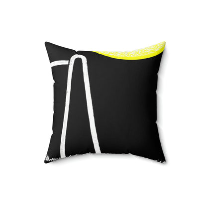 „Die Mondscheinschaukel: Ein traumhafter Moment auf einer Wiese“ – Das Alien Square Pillow