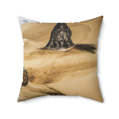 The Mirage of the Desert Sands - The Alien Square Pillow