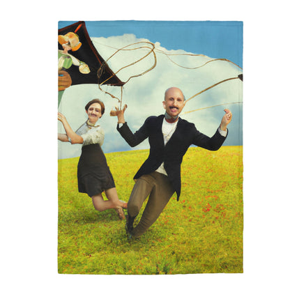 "A Kite Day in the Meadow" - The Alien Velveteen Plush Blanket