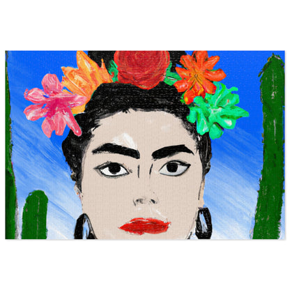 "Frida Ardiente: Pintando un ícono mexicano con cultura colorida" - The Alien Jigsaw Puzzle