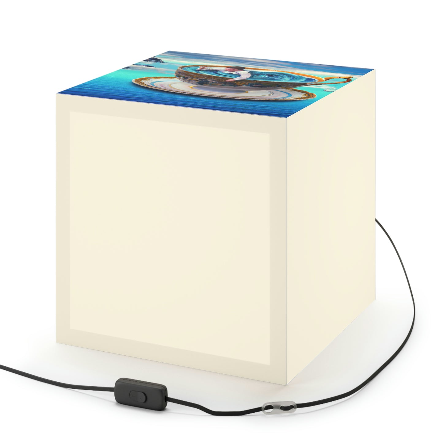 "Adrift in a China Cup: The Story of a Lost Child's Oceanic Adventure" - The Alien Light Cube Lamp