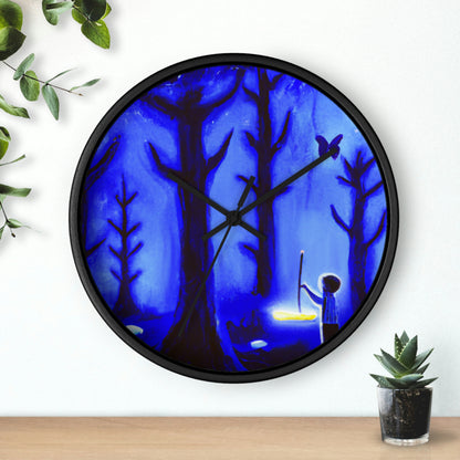 "Un viaje por el bosque iluminado por la luna" - El reloj de pared alienígena