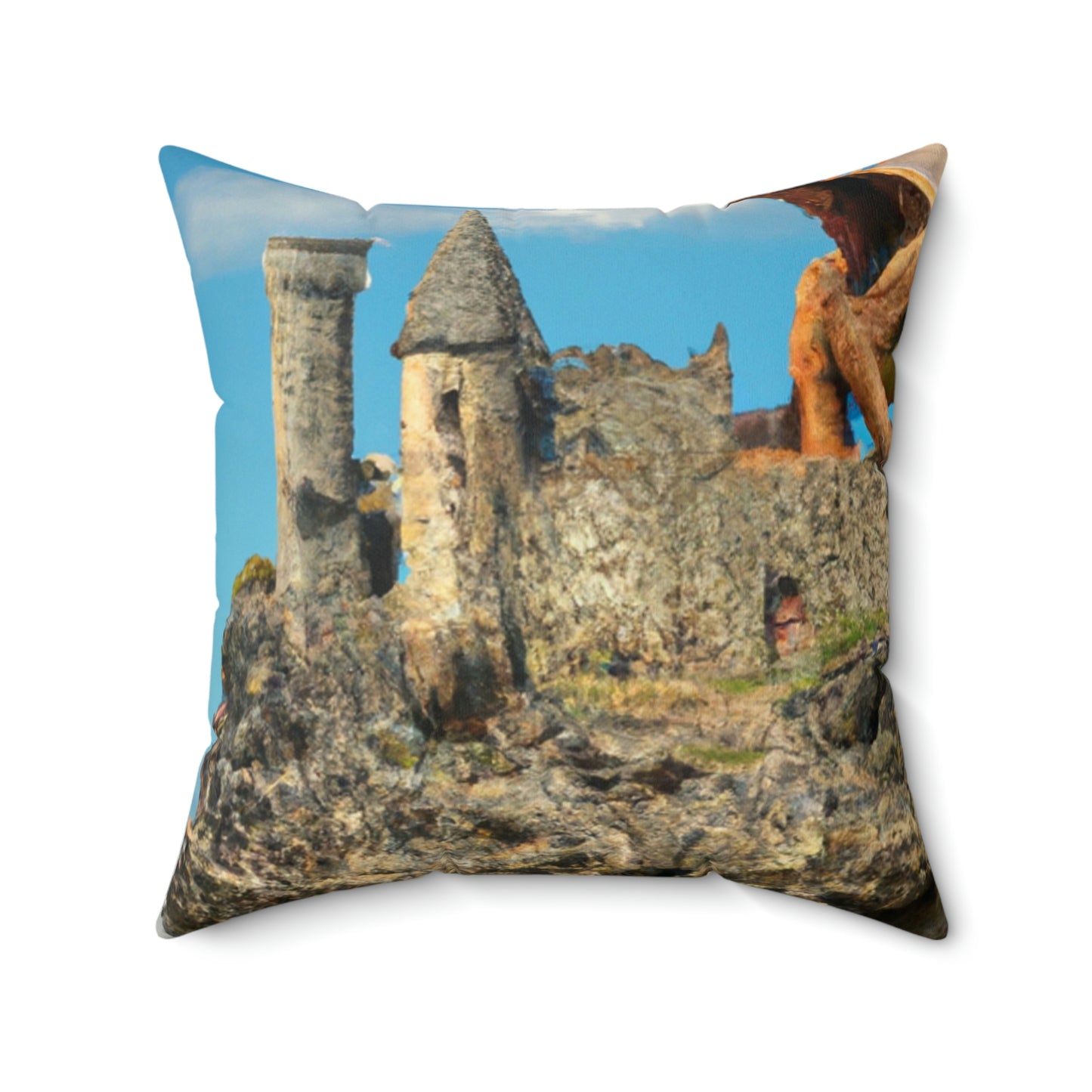 "Dragon Throne of ancients" - The Alien Square Pillow