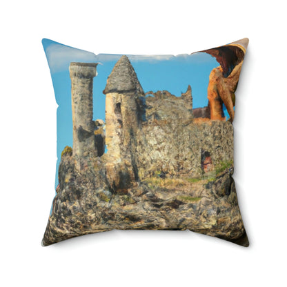 "Dragon Throne of ancients" - The Alien Square Pillow