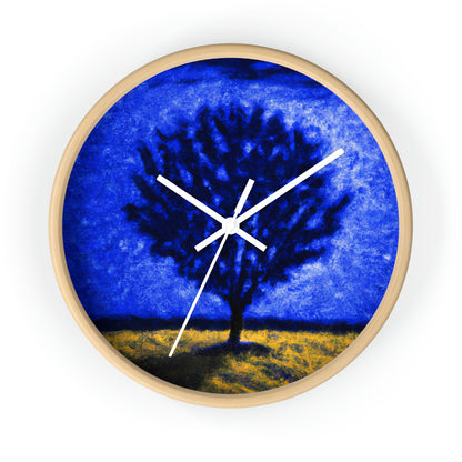 "A Lone Blue Tree in the Moonlight Field" - The Alien Wall Clock