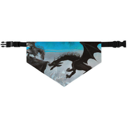 "Clash of Fire and Steel on the Moonlit Cliff" - The Alien Pet Bandana Collar