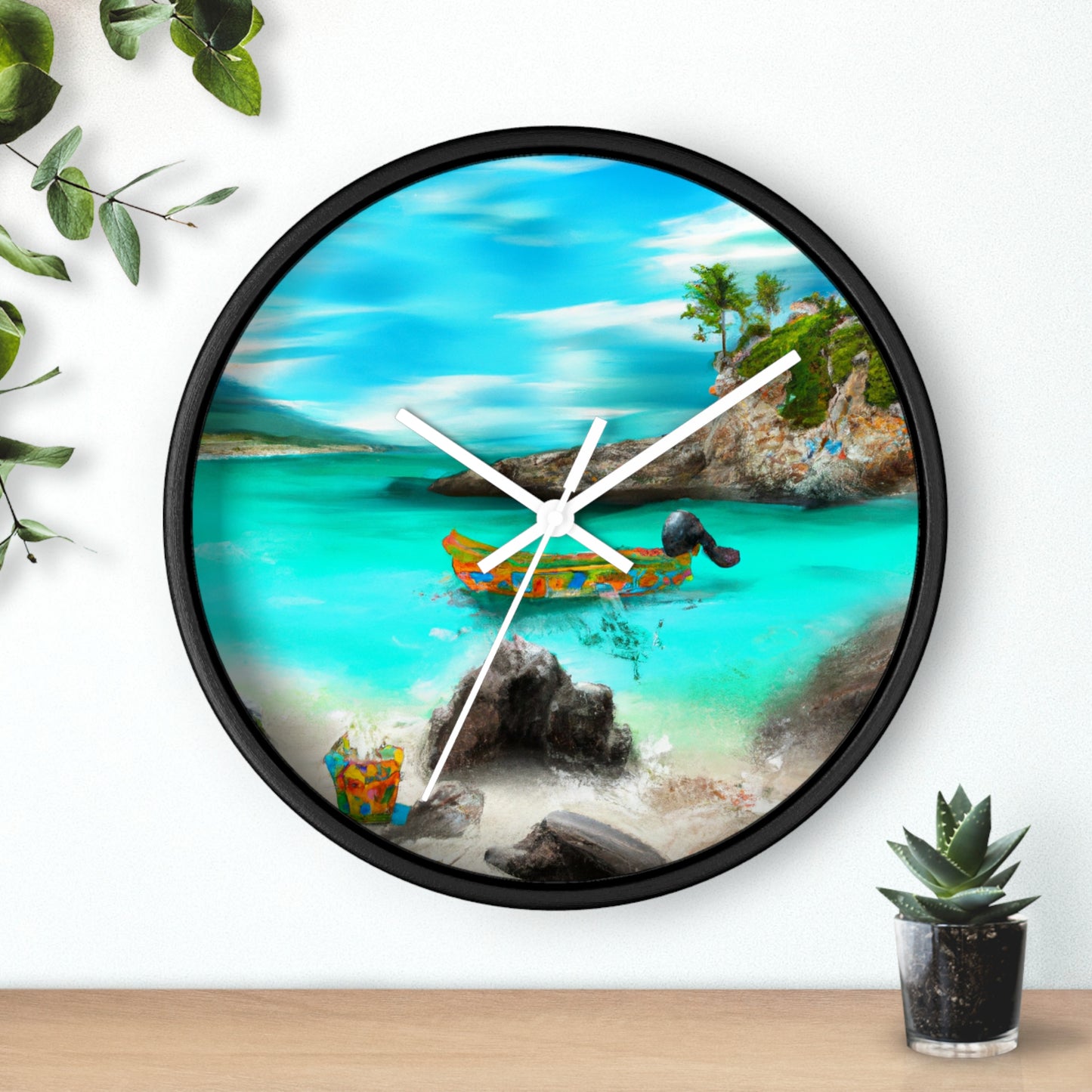 "Caribbean Fiesta on the Beach - A Digital Exploration of Mexican Culture" - The Alien Wall Clock