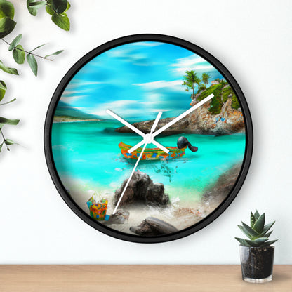 "Fiesta Caribeña en la Playa - Una Exploración Digital de la Cultura Mexicana" - The Alien Wall Clock