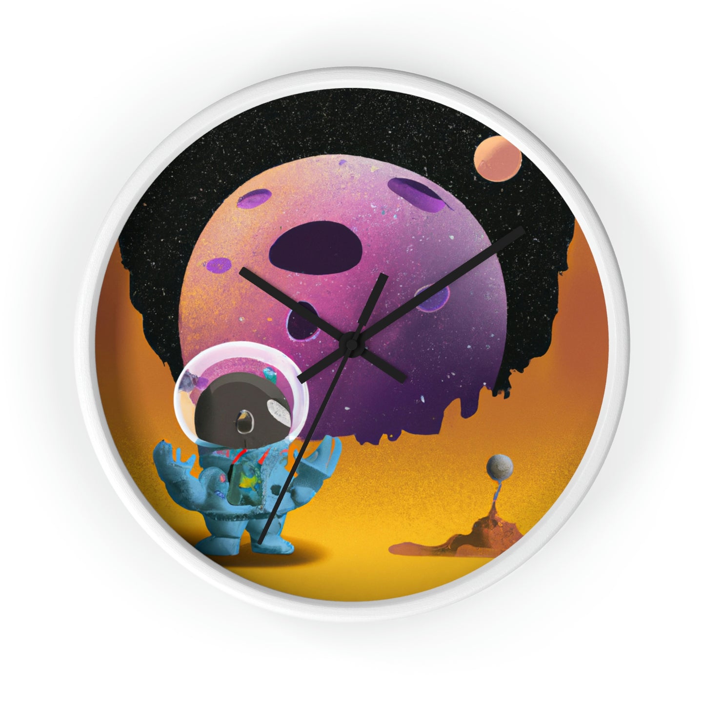 "Exploring the Unknown: The Adventures of a Space Captain and the Mysterious Planet" - The Alien Wall Clock