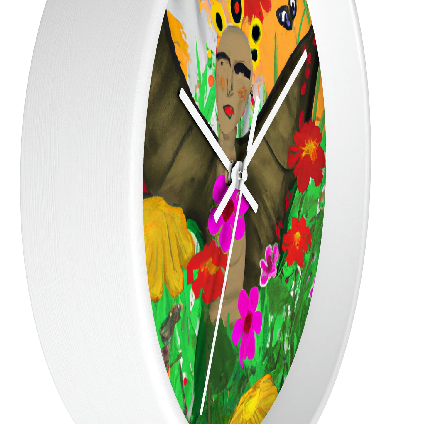 "Ballet de mariposas en el prado de flores silvestres" - El reloj de pared alienígena