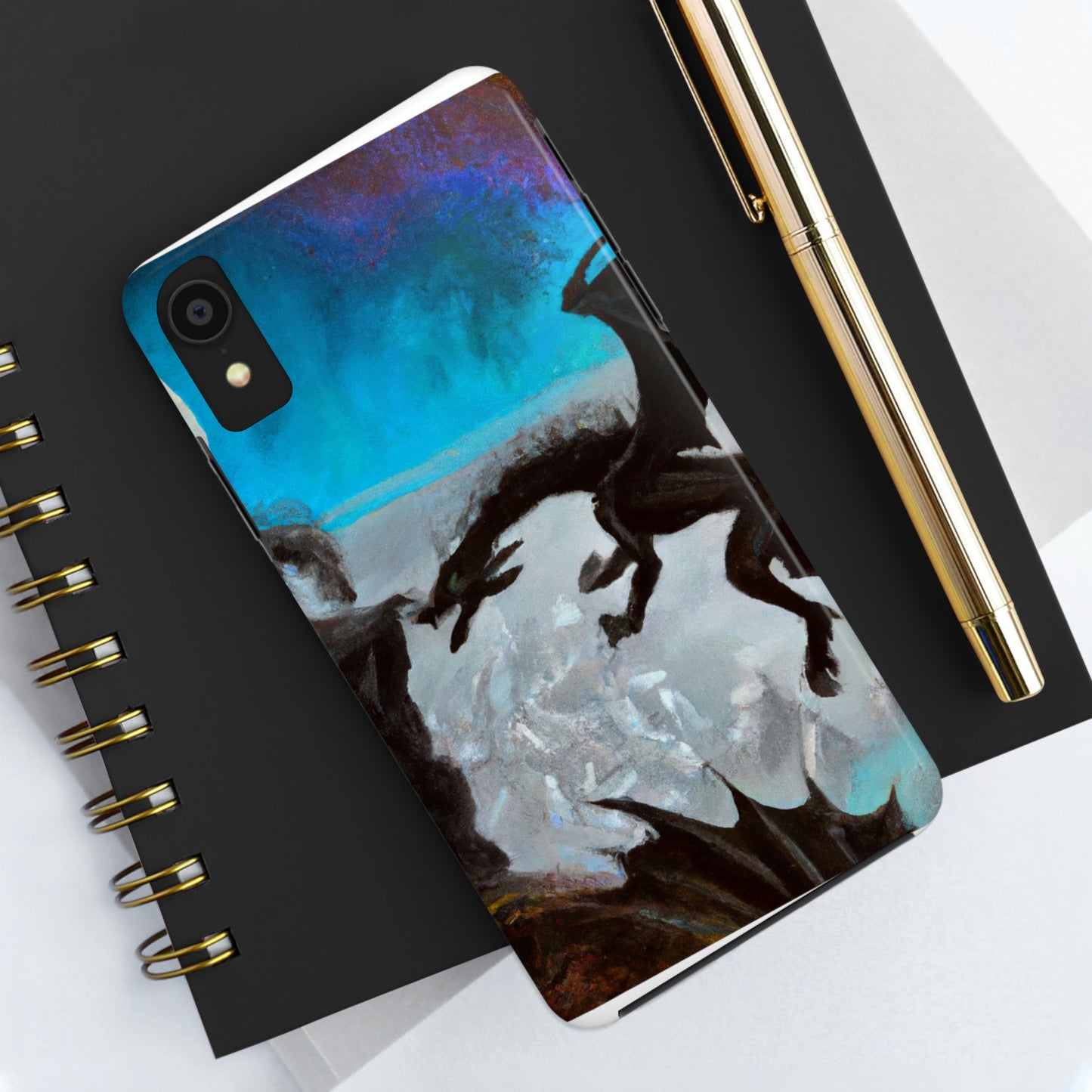 "Choque de fuego y acero en el acantilado iluminado por la luna" - The Alien Tough Phone Cases