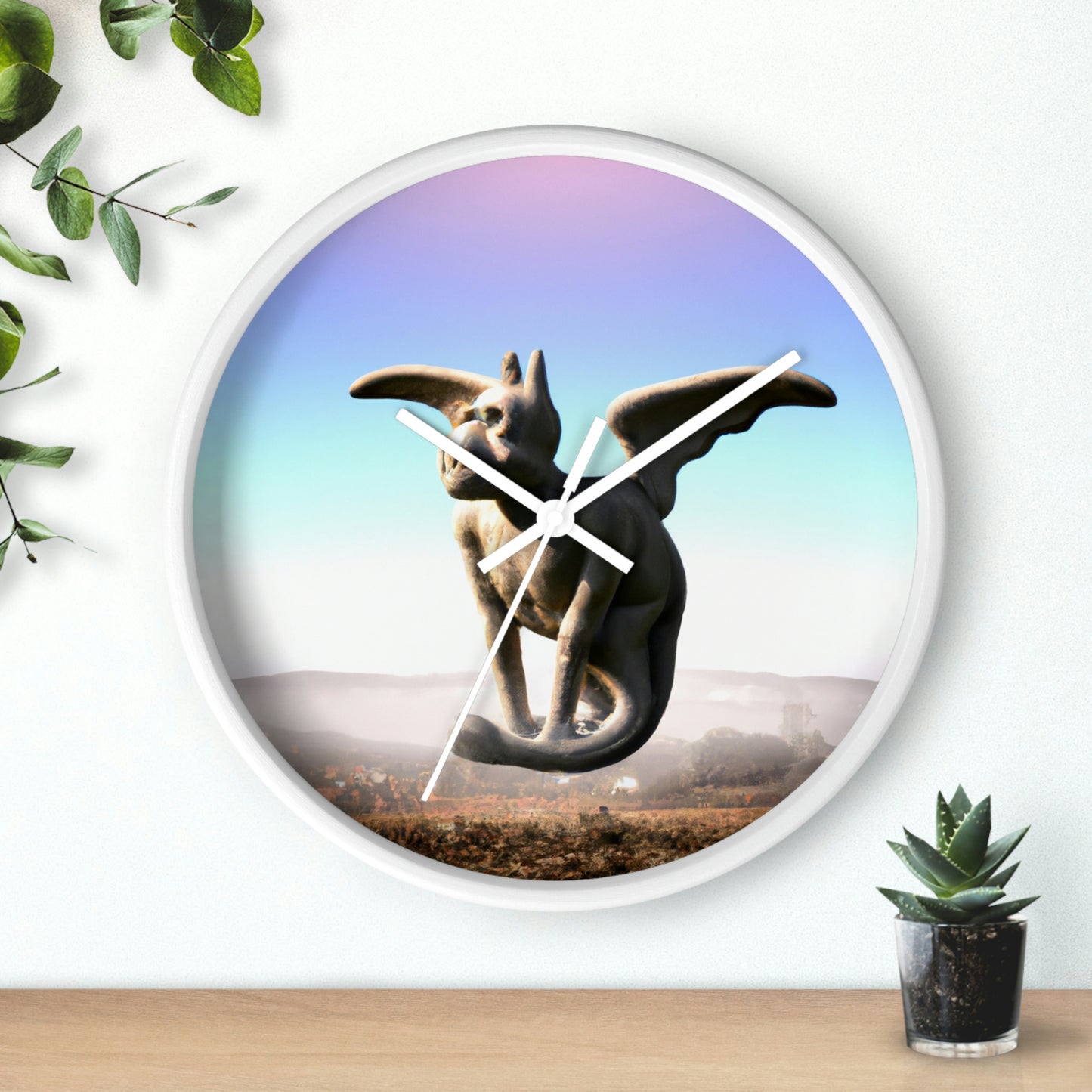 "Alone on the Hilltop: The Tale of a Solitary Gargoyle" - The Alien Wall Clock