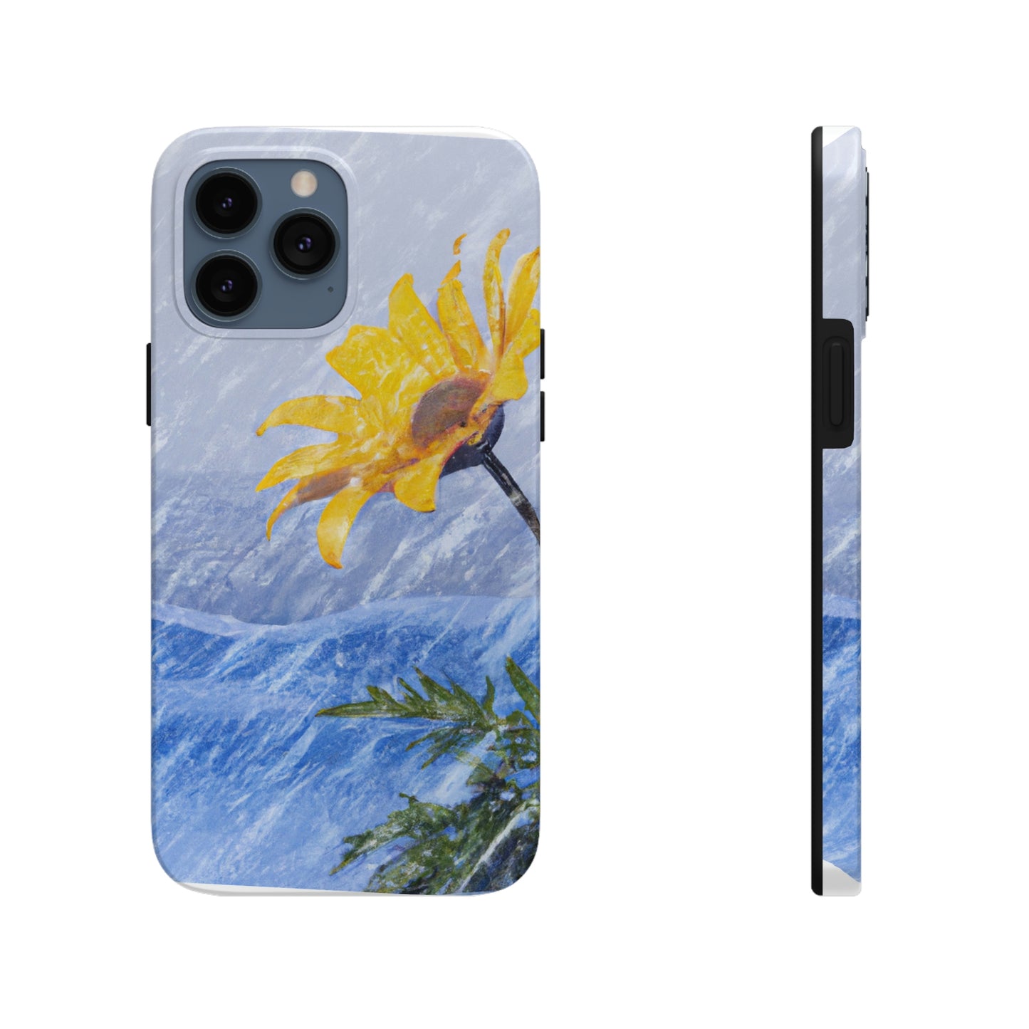 "A Burst of Color in the Glistening White: The Miracle of a Flower Blooms in a Snowstorm" - The Alien Tough Phone Cases