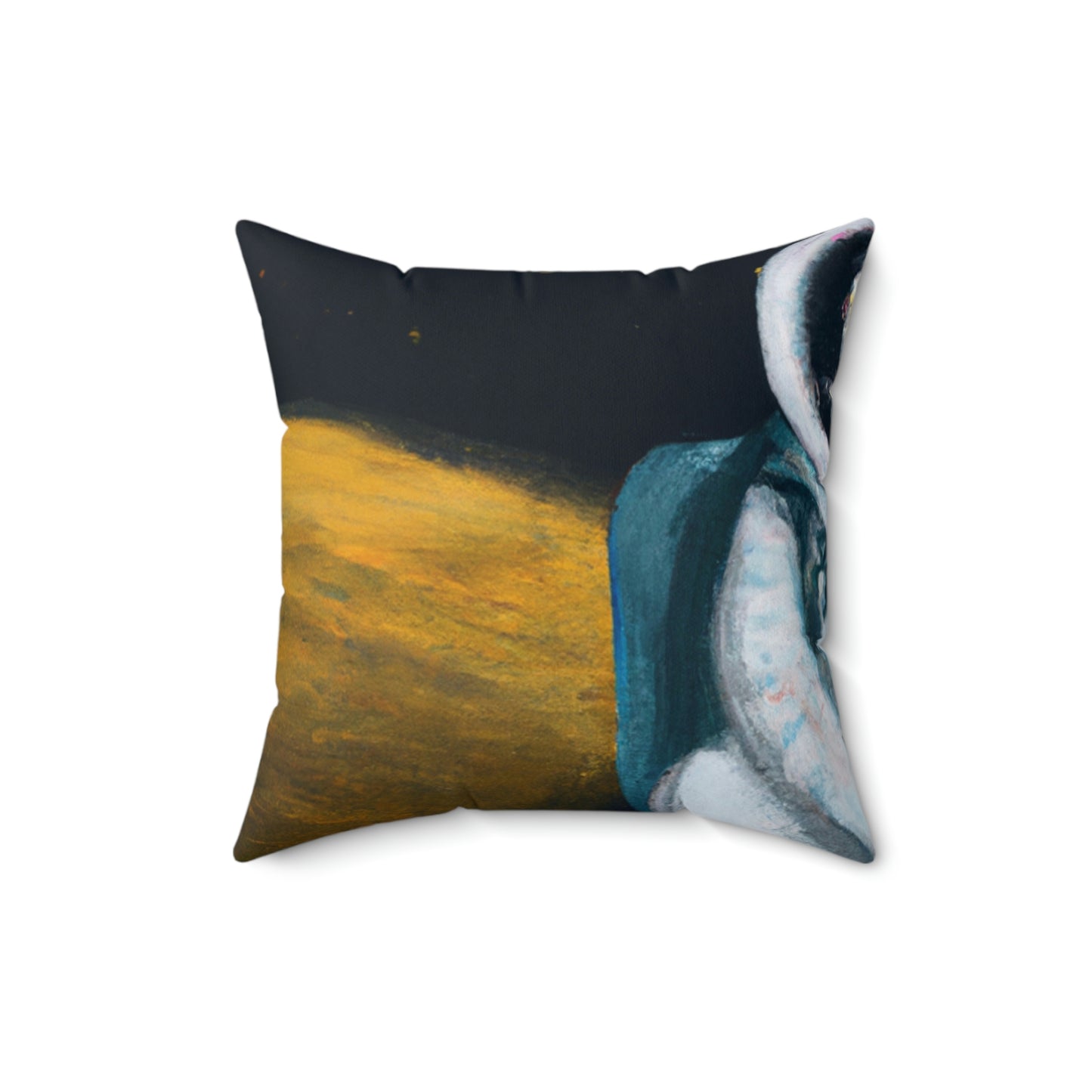 „Allein im Dunkeln: Das Überleben eines einsamen Astronauten“ – The Alien Square Pillow