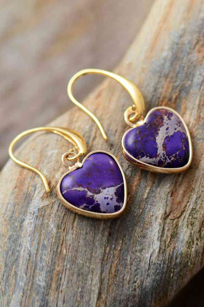 Pendientes Corazón de Jaspe Imperial