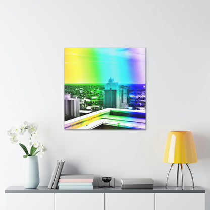 "Urban Splendor: The City Skyline from Above" - Canvas